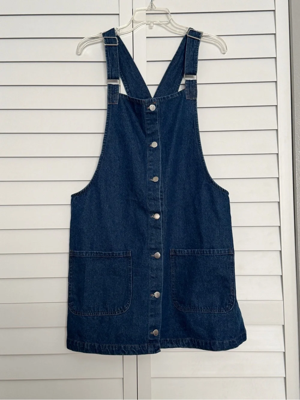 Overall Mini Dress Dark Blue Denim Pinafore Dress Women Jeans Jumper